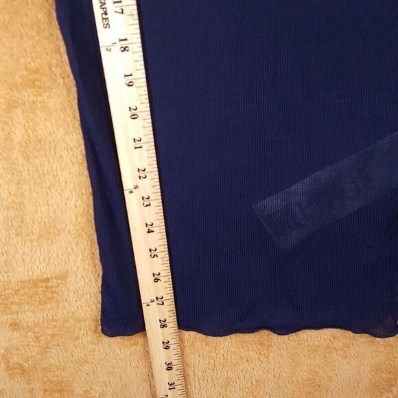 AMI Mens Shirt Medium Navy Pullover Crew Tank Top Mesh Sheer Stretch $305 - Picture 6 of 7